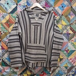 Original Senor Lopez Baja Hoodie Size Large Drug Rug Surf Poncho Hippie